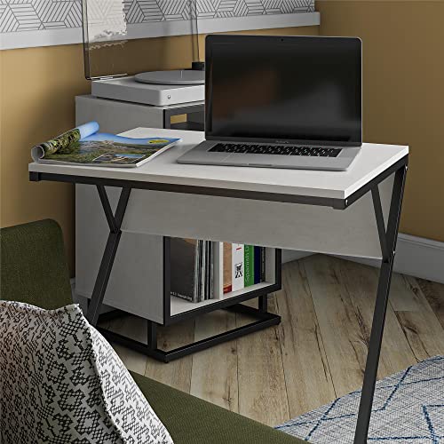 Novogratz Accent Table/Laptop Desk, Plaster/Gunmetal, (3076920COM)