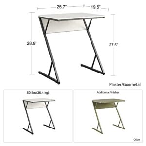 Novogratz Accent Table/Laptop Desk, Plaster/Gunmetal, (3076920COM)