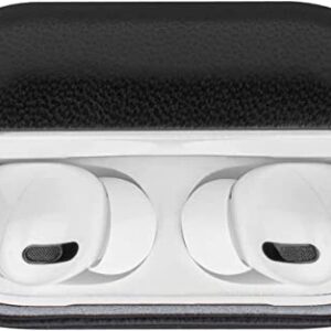 AirPods Pro Genuine Leather Case, Lopie Handmade Series AirPods Pro Cover Protective Skin, Portable Shockproof Shell Dust/Dirt Proof Case for Air Pods Pro (Not for AirPods Pro 2nd Gen) - Black