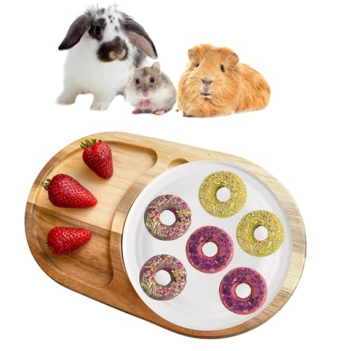 Lacrima Rabbit Chew Toys Donuts 13PCS - All Natural Bunny Toys, Guinea Pig Toys, Hamster Toys, Rabbit Toys, Intestine Teeth Health Treats for Guinea Pig, Rabbit, Bunny, Chinchilla, Hamster
