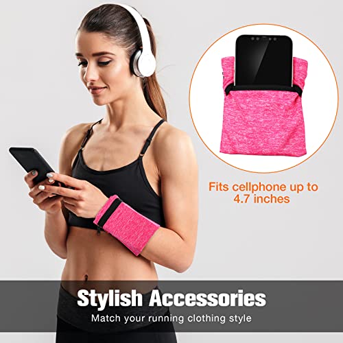 5 Pieces Wrist Wallet Running Wallet Wristband Wrist Wallets for Women Men Wrist Pouch Zipper Wrist Wallet for Running Walking Hiking Jogging Travel