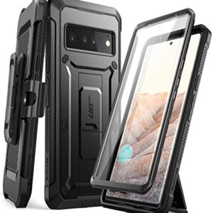 SUPCASE Unicorn Beetle Pro Full-Body Rugged Holster Case with Built-in Screen Protector for Google Pixel 6 Pro (2021), Black