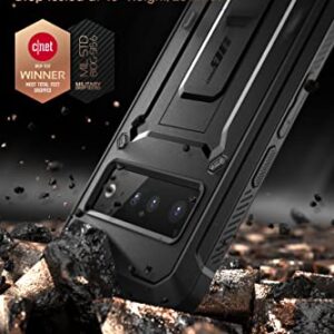 SUPCASE Unicorn Beetle Pro Full-Body Rugged Holster Case with Built-in Screen Protector for Google Pixel 6 Pro (2021), Black