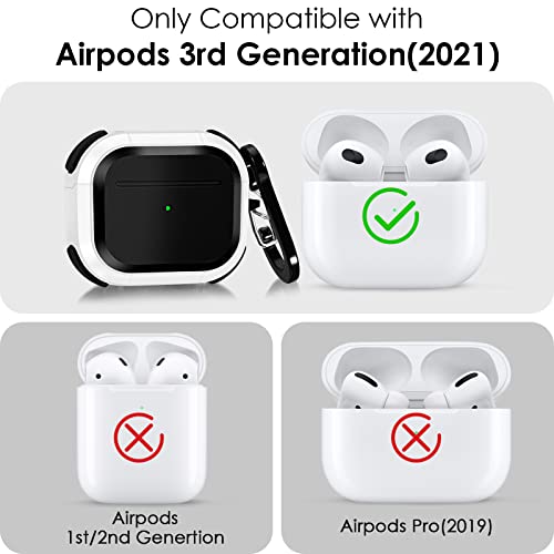 Cool Airpods 3rd Generation Case, Airpods Pro 3rd Generation Case Hard Shockproof Cover for Men Women, CAGOS Compatible with Apple Airpod Wireless 3rd Gen Cases 2021, White
