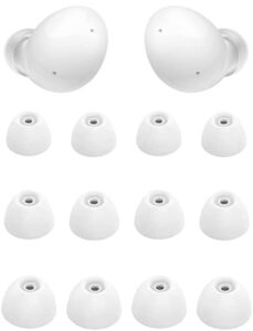 rqker ear tips compatible with galaxy buds 2 earbuds, 6 pairs s/m/l sizes soft silicone replacement ear tips earbud tips eartips compatible with galaxy buds 2, white 12 sml