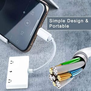 ELITEED 3in1 Lighting to 3.5mm,Headphone Adapter for iPhone, Dual Earphone Jack Audio and Charging Adapter,Headphone Splitter for iPhone 14/13/12/11/XS Max/XR/8/7 Plus /6/ iPad,Support iOS 10 to16