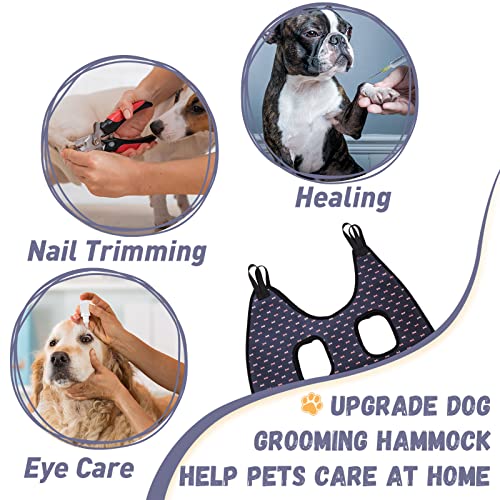 Supet Dog Grooming Hammock Harness for Cats Dogs, Relaxation Pet Grooming Hammock Restraint Dog & Small Animal Leashes Sling for Grooming Dog Grooming Helper for Nail Trimming Clipping Grooming