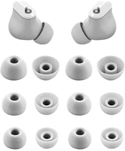 rqker ear tips compatible with beats studio buds earbuds, 6 pairs s/m/l sizes soft silicone replacement ear tips earbud covers eartips compatible with beats studio buds, white 12