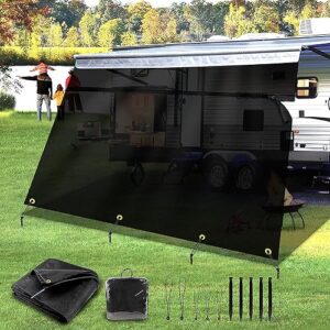 gopper rv awning shade screen with zipper 9'x17'3", rv awning fabric replacement complete kits for trailer camper, rv awning 230gsm 8.2oz, 600d durable mesh blocks 88% sunlight, improves shade&privacy