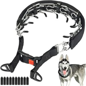 cbbpet dog prong collar, adjustable dog training collar with quick release buckle for small medium large dogs