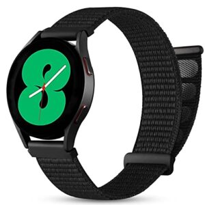 daqin compatible with galaxy watch 6 band/galaxy watch 5 4 band 40mm 44mm, 20mm sport nylon band for samsung galaxy watch 6 4 classic/galaxy watch 5 pro band/galaxy watch active 2 band women men,black