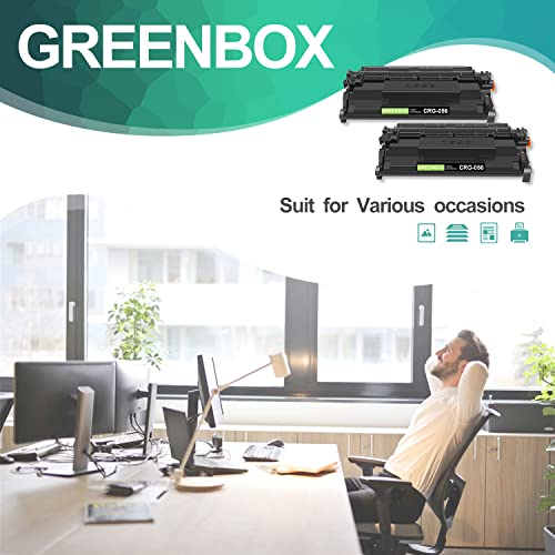 GREENBOX Compatible 056H Toner Cartridge Replacement for Canon 056H 056 CRG-056 for LBP325dn LBP325X LBP320 LBP320 Seris MF540 MF543DW Printer (5,000 Pages, 2 Black)