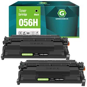 greenbox compatible 056h toner cartridge replacement for canon 056h 056 crg-056 for lbp325dn lbp325x lbp320 lbp320 seris mf540 mf543dw printer (5,000 pages, 2 black)