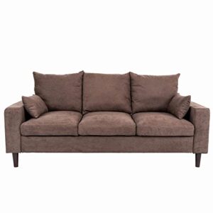 Panana Convertible Sectional Sofa L-Shaped Couch for Small Space, Brown (Brown)