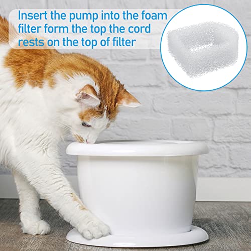 30 Pieces Pet Fountain Filter Foam Replacement Filter Foam Pre-Filter Drinking Water Sponge Filter Compatible with Drinkwell Ceramic and 360 Stainless Steel Pet Dog Cat Fountains