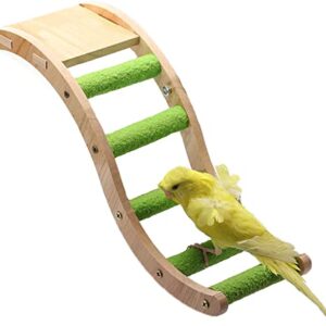 Lelepet Bird Ladder Toy, Bird Toy for Parrot Parakeet, Bird Ladders for Cockatiels Conures Budgerigar Wood Bird Perch Stand Bird Swing Bird Cage Accessories, Parrots Toys Climbing Bridge