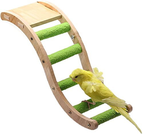 Lelepet Bird Ladder Toy, Bird Toy for Parrot Parakeet, Bird Ladders for Cockatiels Conures Budgerigar Wood Bird Perch Stand Bird Swing Bird Cage Accessories, Parrots Toys Climbing Bridge