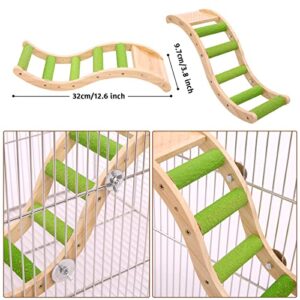 Lelepet Bird Ladder Toy, Bird Toy for Parrot Parakeet, Bird Ladders for Cockatiels Conures Budgerigar Wood Bird Perch Stand Bird Swing Bird Cage Accessories, Parrots Toys Climbing Bridge