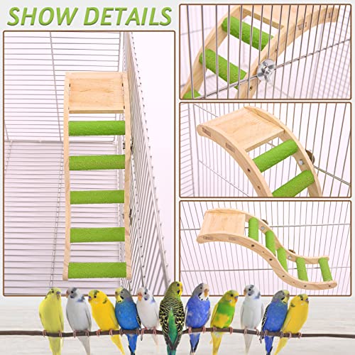 Lelepet Bird Ladder Toy, Bird Toy for Parrot Parakeet, Bird Ladders for Cockatiels Conures Budgerigar Wood Bird Perch Stand Bird Swing Bird Cage Accessories, Parrots Toys Climbing Bridge