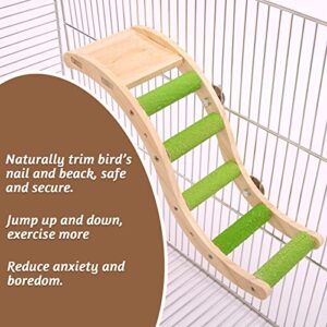 Lelepet Bird Ladder Toy, Bird Toy for Parrot Parakeet, Bird Ladders for Cockatiels Conures Budgerigar Wood Bird Perch Stand Bird Swing Bird Cage Accessories, Parrots Toys Climbing Bridge