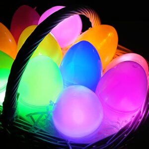 Shindel 24PCS Glow Easter Eggs, Light Up Easter Eggs Party Favors for Kids Glow in The Dark Eggs Easter Basket Stuff