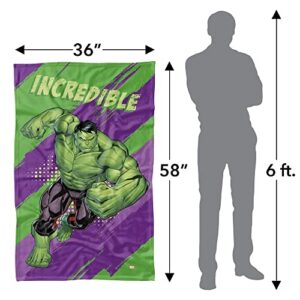 LOGOVISION Marvel Hulk Blanket, 36"x58", Incredible, Fleece Blanket