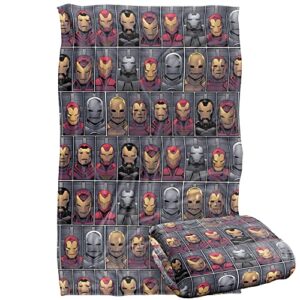 marvel iron man blanket, 36"x58", collection of iron, silky touch super soft throw blanket