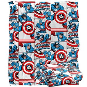 marvel captain america blanket, 50"x60", captain america tiles, silky touch super soft throw blanket
