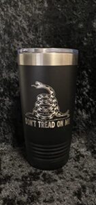 maverick advantage- gadsden flag - dont tread on me - snake tumbler - american flag coffee travel mug - american made travel mug - double insulated tumbler - 20 oz