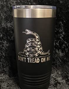 Maverick Advantage- Gadsden Flag - Dont Tread On Me - Snake Tumbler - American Flag Coffee Travel Mug - American Made Travel Mug - Double Insulated Tumbler - 20 oz