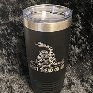 Maverick Advantage- Gadsden Flag - Dont Tread On Me - Snake Tumbler - American Flag Coffee Travel Mug - American Made Travel Mug - Double Insulated Tumbler - 20 oz