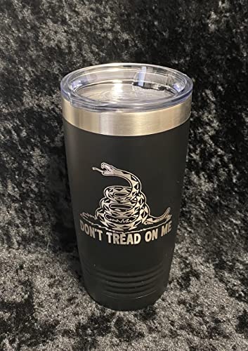 Maverick Advantage- Gadsden Flag - Dont Tread On Me - Snake Tumbler - American Flag Coffee Travel Mug - American Made Travel Mug - Double Insulated Tumbler - 20 oz