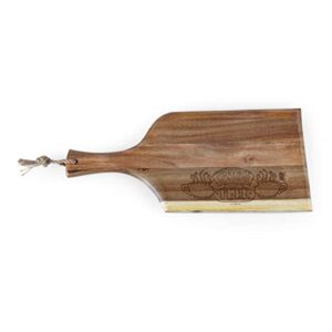 toscana - a picnic time brand - friends central perk artisan 18" acacia charcuterie board with raw wood edge, cheese board, serving platter, (acacia wood)