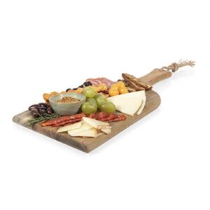 TOSCANA - a Picnic Time brand - Friends Central Perk Artisan 18" Acacia Charcuterie Board with Raw Wood Edge, Cheese Board, Serving Platter, (Acacia Wood)