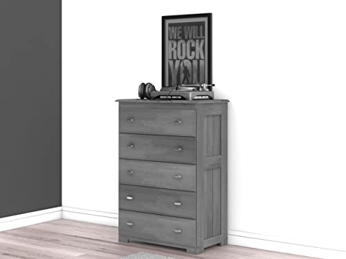 Discovery World Furniture Charcoal 5 Drawer Chest