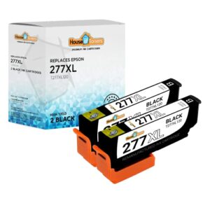 houseoftoners remanufactured ink cartridge replacement for epson 277 xl 277xl for expression xp-850 xp-860 xp-950 xp-960 xp-970 (2 black)