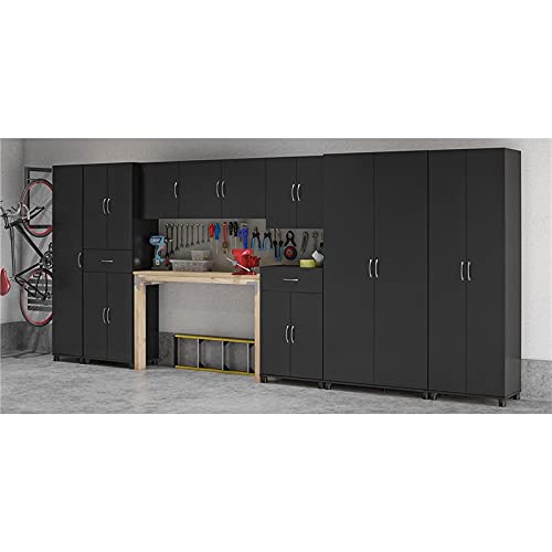 Pemberly Row Mid-Centruy Storage Cabinet with Drawer in Black