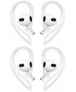 alxcd ear hooks compatible with airpods 3 3rd gen, anti-slip adjustable over-ear soft tpu earhook [anti slip][anti lost], compatible with airpods 3, 2 pairs clear