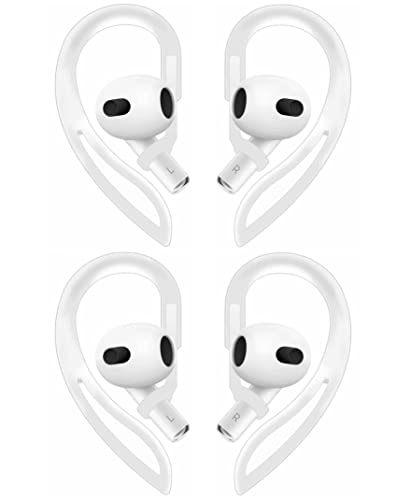 ALXCD Ear Hooks Compatible with AirPods 3 3rd Gen, Anti-Slip Adjustable Over-Ear Soft TPU Earhook [Anti Slip][Anti Lost], Compatible with AirPods 3, 2 Pairs Clear