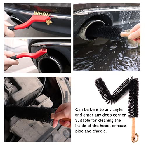 23PCS Car Wash Cleaning Tools Set Interior Exterior Car Cleaning Tools Kit with Car Detailing Kit Drill Brush Set Car Wash Tools Kit for Wheels,Windows,Dashboard,Engine Car Care Kit with Storage Bag