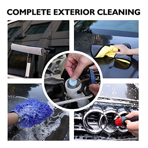 23PCS Car Wash Cleaning Tools Set Interior Exterior Car Cleaning Tools Kit with Car Detailing Kit Drill Brush Set Car Wash Tools Kit for Wheels,Windows,Dashboard,Engine Car Care Kit with Storage Bag