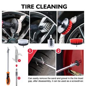 23PCS Car Wash Cleaning Tools Set Interior Exterior Car Cleaning Tools Kit with Car Detailing Kit Drill Brush Set Car Wash Tools Kit for Wheels,Windows,Dashboard,Engine Car Care Kit with Storage Bag