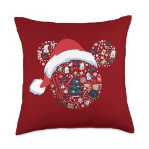 disney minnie mouse icon winter lodge holiday red throw pillow, 1 count (pack of 1), multicolor