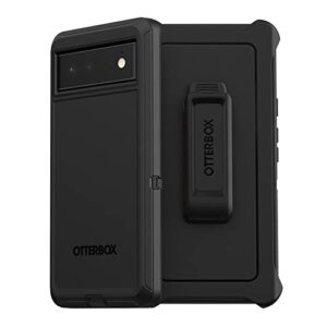 otterbox pixel 6 defender series case - black, rugged & durable, with port protection, includes holster clip kickstand