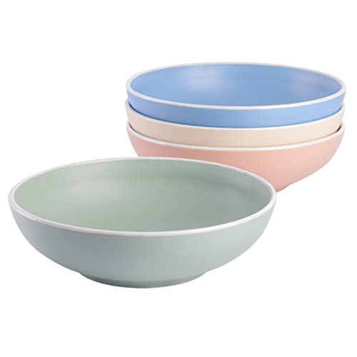 Spice by Tia Mowry Creamy Tahini Stoneware Pasta Bowl Set, Assorted, 4-Piece