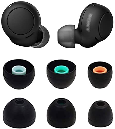 ALXCD Eartips Compatible Sony WI-XB400 WF-C500 Earbuds, S/M/L 3 Pairs Soft Silicone Ear Tips Replacement Earbuds Tips, Compatible with Sony WI-XB400 WF-C500, S/M/L