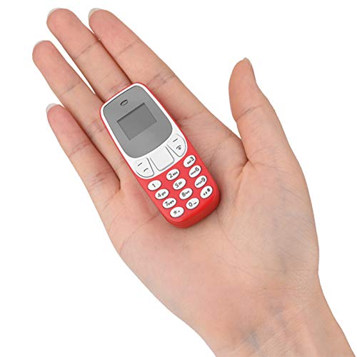 WESE BM10 Mini Bluetooth Phone, GSM Bluetooth Handset Phone Dual Card Dual Standby Mini Mobile Phone Bluetooth Dialer Small Cell Phone Kids Phone Built in Voice Changer (Red)