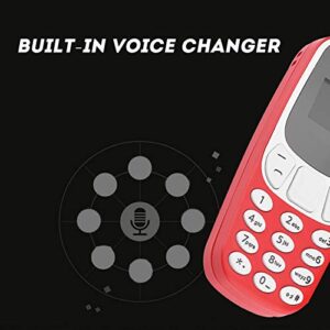 WESE BM10 Mini Bluetooth Phone, GSM Bluetooth Handset Phone Dual Card Dual Standby Mini Mobile Phone Bluetooth Dialer Small Cell Phone Kids Phone Built in Voice Changer (Red)