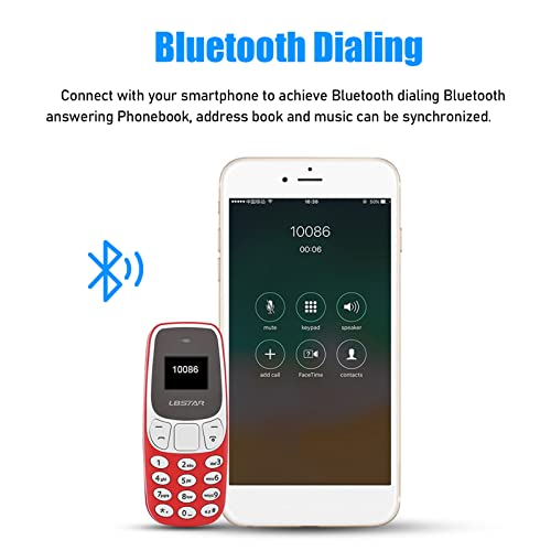 WESE BM10 Mini Bluetooth Phone, GSM Bluetooth Handset Phone Dual Card Dual Standby Mini Mobile Phone Bluetooth Dialer Small Cell Phone Kids Phone Built in Voice Changer (Red)