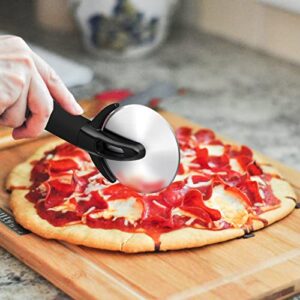 KUFUNG Pizza Cutter Wheel, Super Sharp Pizza Slicer with Non Slip Handle for Pizza, Pies, Waffles and Dough Cookies, Easy to Use and Clean (Black)